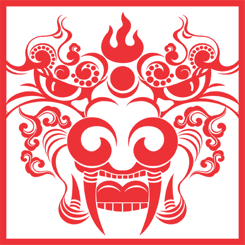 Komo Lion Head in Red